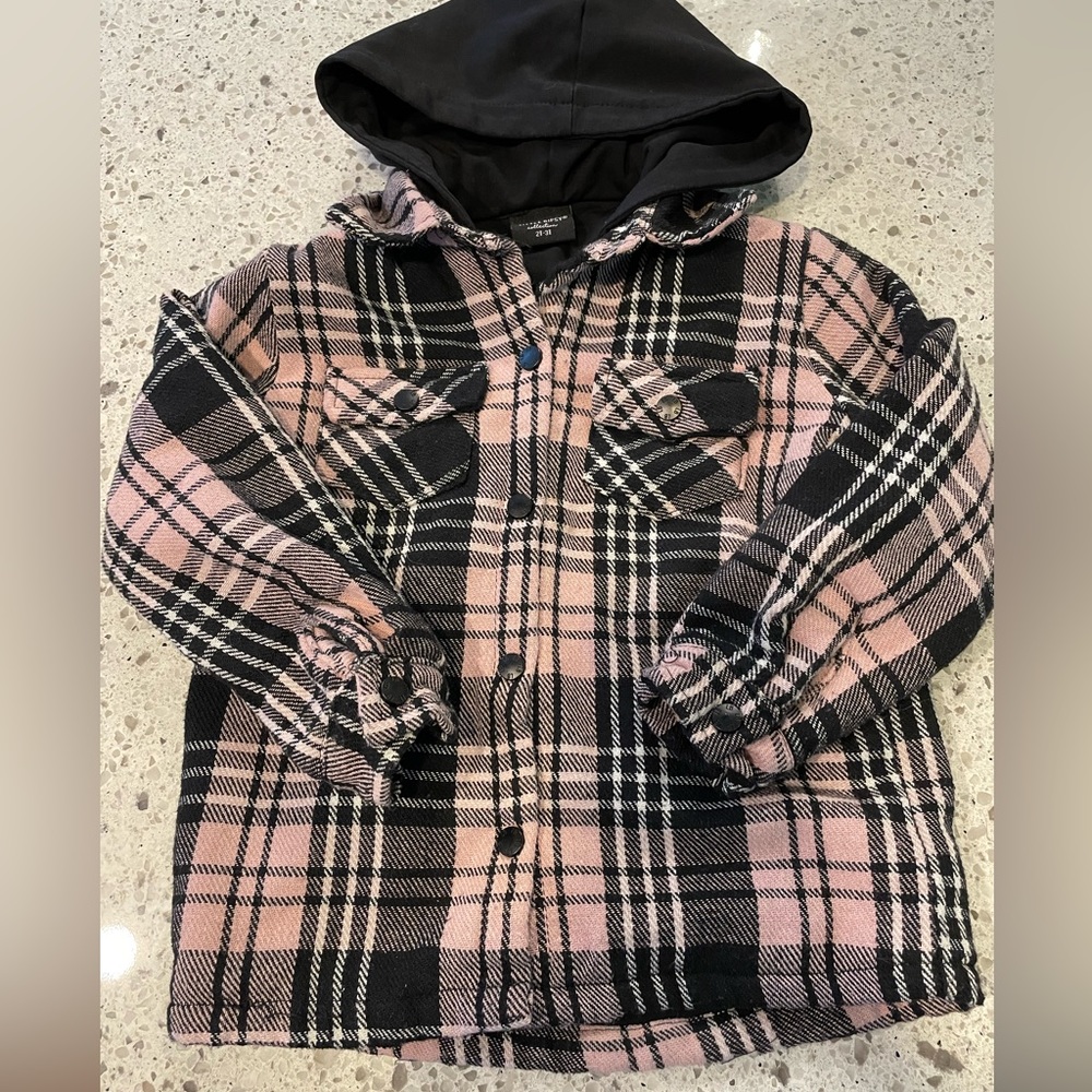 Little Bipsy Flannel Hoodie Size 2T-3T